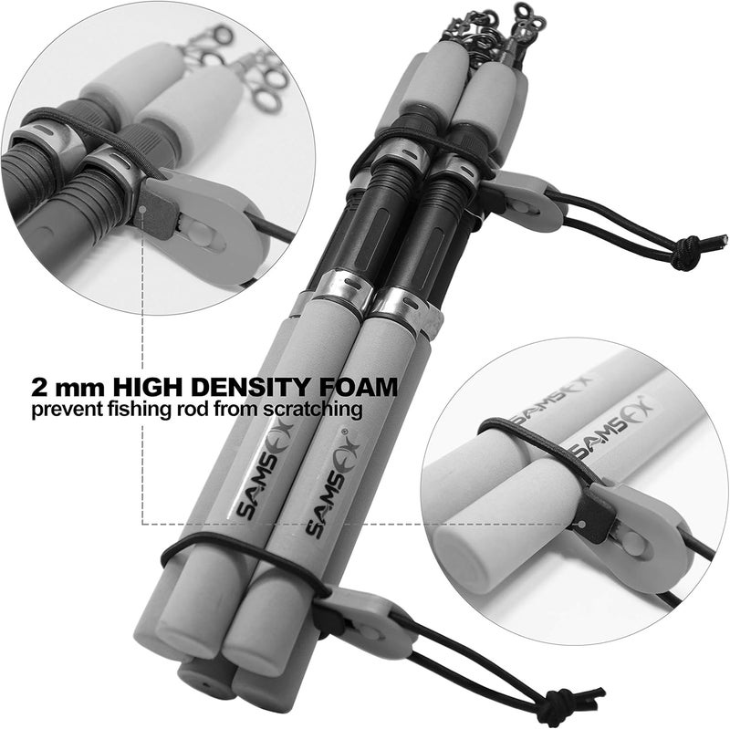 SAMSFX Fishing Rods Belt Stretchy Wrap Pole Straps Elastic Cable Ties for Casting, Spinning & Fly Rods - Image 4